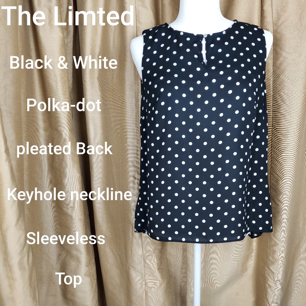 The Limted black polka-dot top size S